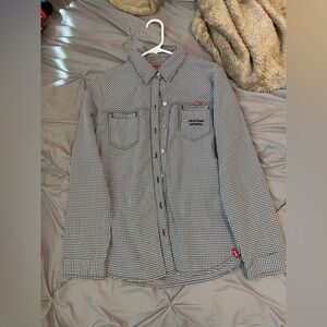 EDC black and white plaid button up